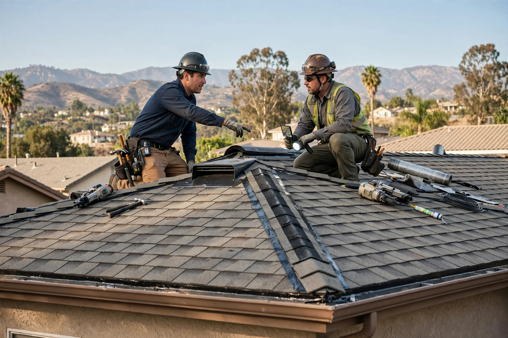 Finished Roofing system setup by La Verne Roofing Company Experts