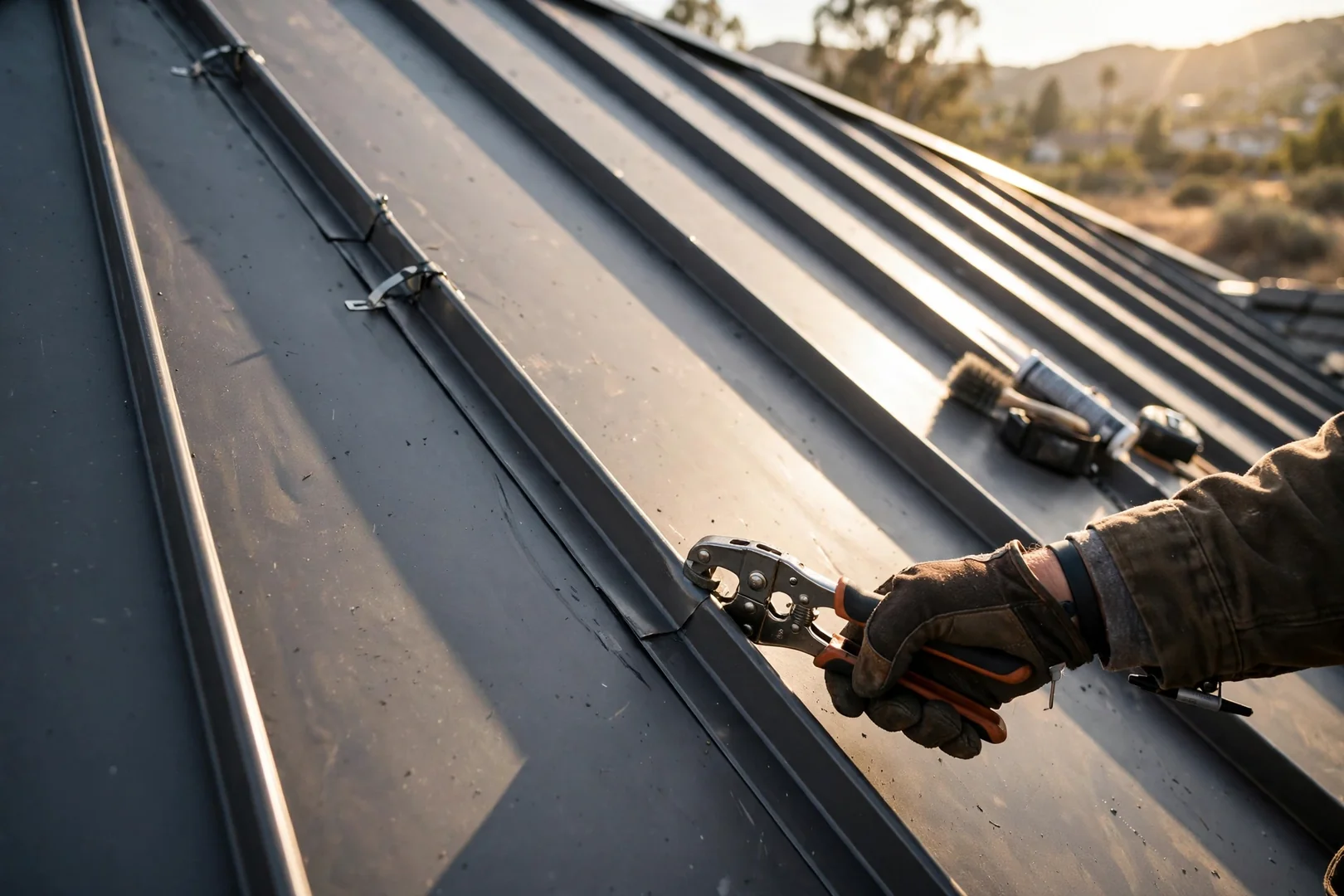 Standing seam metal panels reviewed for fastener and seam integrity